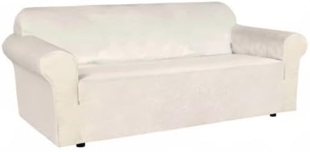 H.VERSAILTEX Stretch Sofa Covers Large Couch Covers Sofa Slipcovers Furniture Protector Soft with Non Slip Elastic Bottom, Feature Thick Comfy Rich Velour (XL Sofa, Ivory)
