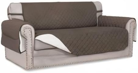 Easy-Going Reversible Couch Cover, 2 Cushion Sofa, Taupe/Ivory | Oversized Loveseat, Machine Washable Slipcover For Dogs, Water Resistant Mat, Living Room, Non-Slip Sofa Cover, Pet Friendly