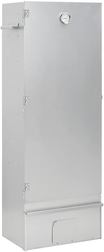 Outdoor BBQ Smoker Grill with Thermometer, Galvanized Steel Vertical Charcoal Oven for Meat, Fish and Sausage Smoking, 17.5 x 11.4 x 43.3 Inches