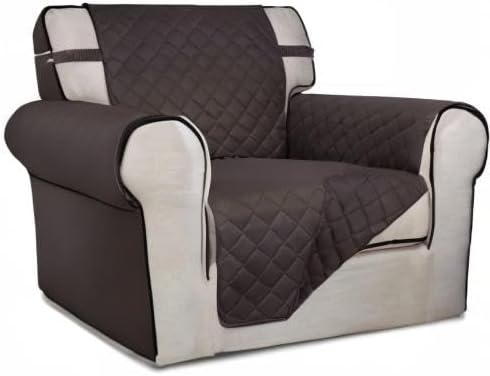 PureFit Reversible Chair Sofa Cover Dog Couch Covers for Sofa, 25.5 in | Chocolate/Chocolate, Water Resistant Couch Protector, Washable Pet Couch Cover with Non Slip and Elastic Straps For Kids