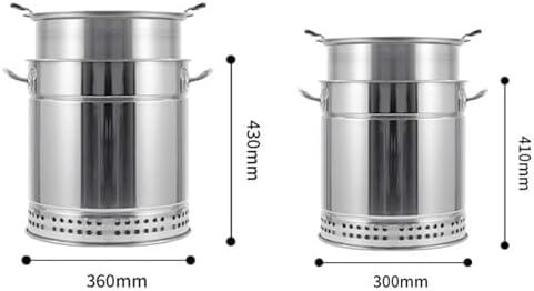 BBQ Hanging Stove Charcoal Barrel BBQ Grill BBQ Hanging Stove Stainless Steel BBQ Grill Mesh Barrel with 20pcs Kabob Skewers Rolling Grilling Basket Camping Barbecue Rac(Size:Double Layer,Co