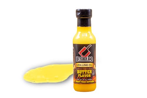 Butcher BBQ Grilling Oil Butter | 12 Oz | World Championship Winning Formula | Turkey Injector Marinade Flavors | Cooking Oil Grilling Accessories | Smoking Meat Accessories | BBQ Accessories