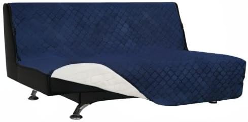 Easy-Going Reversible Couch Cover, Large Futon Sofa, Navy/Ivory | Machine Washable Slipcover For Dogs, Water Resistant Furniture Mat For Living Room, Non-Slip Sofa Cover, Pet Friendly