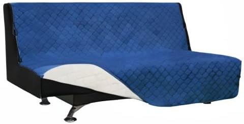 Easy-Going Reversible Couch Cover, Large Futon Sofa, Blue/Ivory | Machine Washable Slipcover For Dogs, Water Resistant Furniture Mat For Living Room, Non-Slip Sofa Cover, Pet Friendly