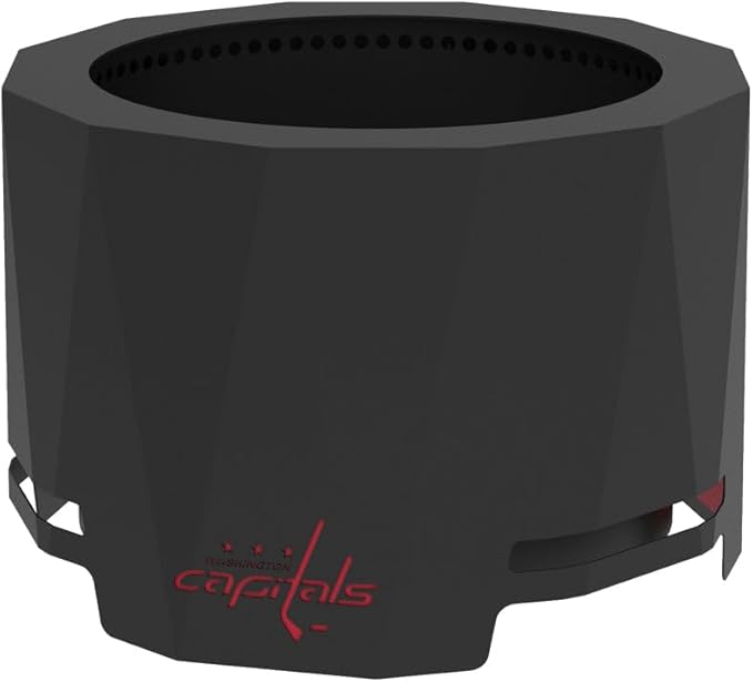 Blue Sky Outdoor Living NHL Washington Capitals 24” Steel Peak Patio Smokeless Fire Pit, Firewood and/or Wood Pellet Burning