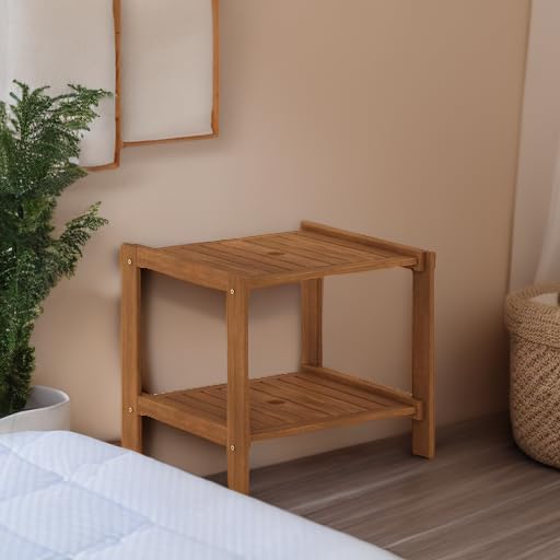 Furinno FG19840T Tioman Hardwood Mississippi Side Table, Natural