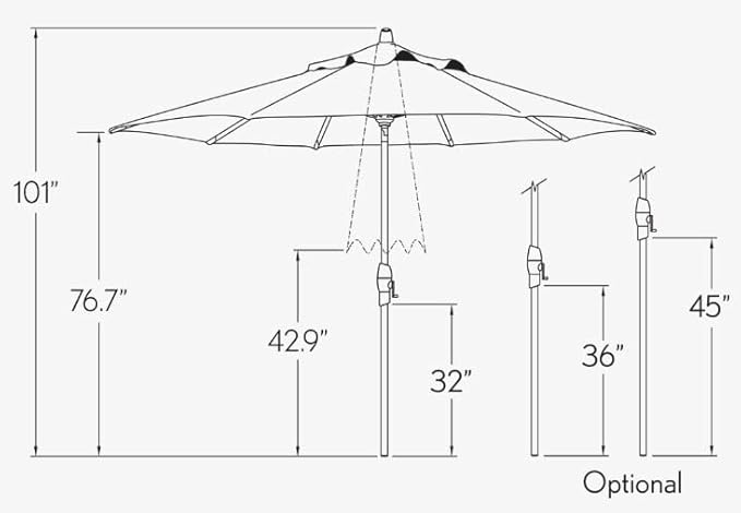 Treasure Garden Deluxe Crank-Tilt 9-FT Octagon Market Umbrella - Outdoor Patio, Deck, Pool, Backyard Stand Alone Umbrella - Heavy Duty w/Bronze Frame & Obravia Fabric (Natural-Vanilla)