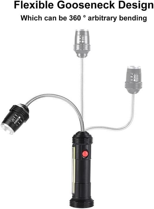 Grilling Outdoor Barbecue Lights Barbeque Rechargeable Battery Bright Flexible Smoker Fixture Outside Gooseneck Lamp for Lighting Night with USB & Magnet Base