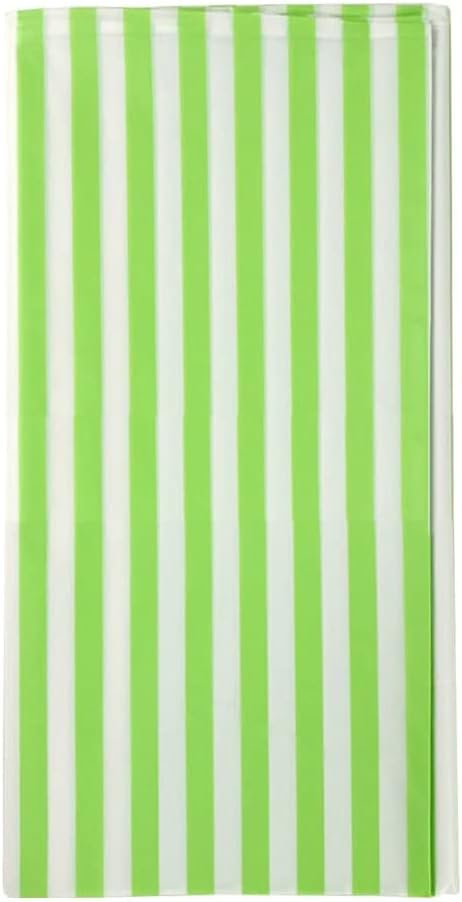 Vpang 2 Pcs Striped Plastic Print Tablecloths Disposable Table Cover Thickened Rectangle Tablecover, Kitchen Picnic Wedding Birthday Party Table Covers, 54"x108" (Green Stripe)