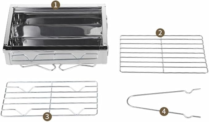 HBJWOV Outdoor Folding Portable Barbecue Stove Home Mini Stainless Steel Charcoal Grill(Clear)