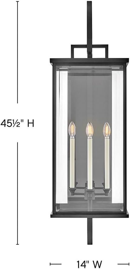 Hinkley Weymouth Grande Wall Mount Lantern, Black