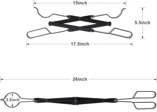 18 Inch Charcoal Grill for Outdoor +26" Long Firewood Tongs Log Grabber