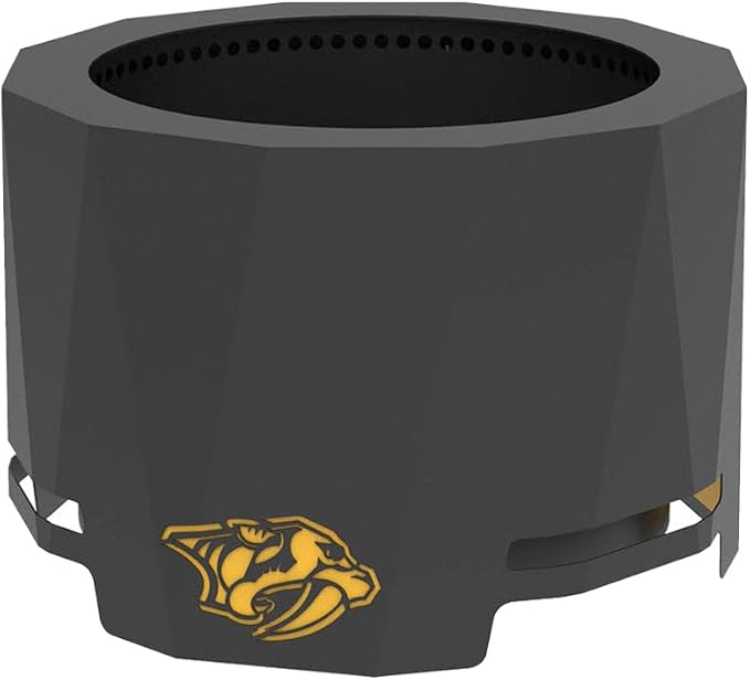 Blue Sky Outdoor Living NHL Nashville Predators 24” Steel Peak Patio Smokeless Fire Pit, Firewood and/or Wood Pellet Burning