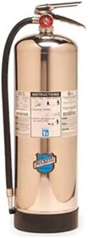 Buckeye 50000 Stainless Steel Water Pressurized Hand Held Fire Extinguisher with Wall Hook, 2.5 Gallon Agent Capacity, 7 Diameter x 9 Width x 24-1/2 Height