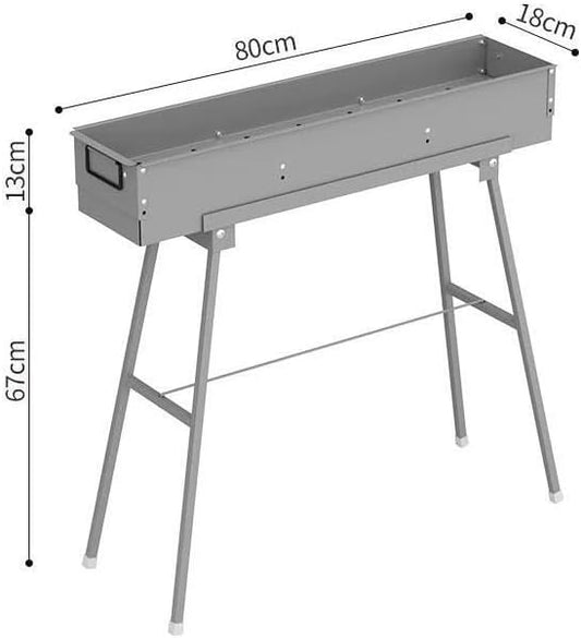 Charcoal Grill Stainless Steel Folding Portable BBQ Kit for Outdoor Cooking, Camping, Hiking, Picnic, Tailgate, Backpacking or Any Outdoor Event(80 * 18 * 67cm)
