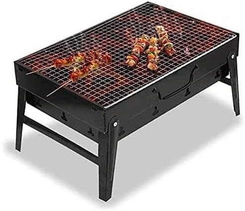 Barbecue Charcoal Grill Portable Folding Charcoal Grill Tabletop Outdoor Stainless Steel Barbecue BBQ Grill for Outdoor Cooking Picnic Charcoal BBQ Grill(35 * 27 * 20cm)