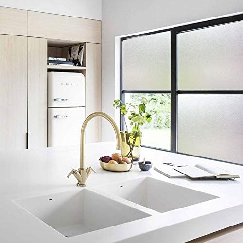 Window Film 17.7''x314.9'' Clear Contact Paper Window Privacy Film Frosted Glass Self-Adhesive Paper Removable Protective Film Waterproof Liner Drawer Shelf Kitchen Cabinet Desk Fridge Roll