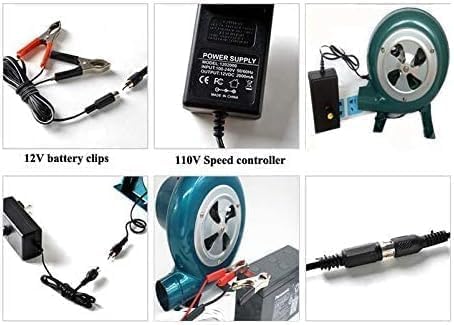 Dual BBQ Blower Charcoal Chimney Starter BBQ Smoker Fan Grill Smoker tempreaure controller Small blacksmith forge blower fan with Variable speed controller