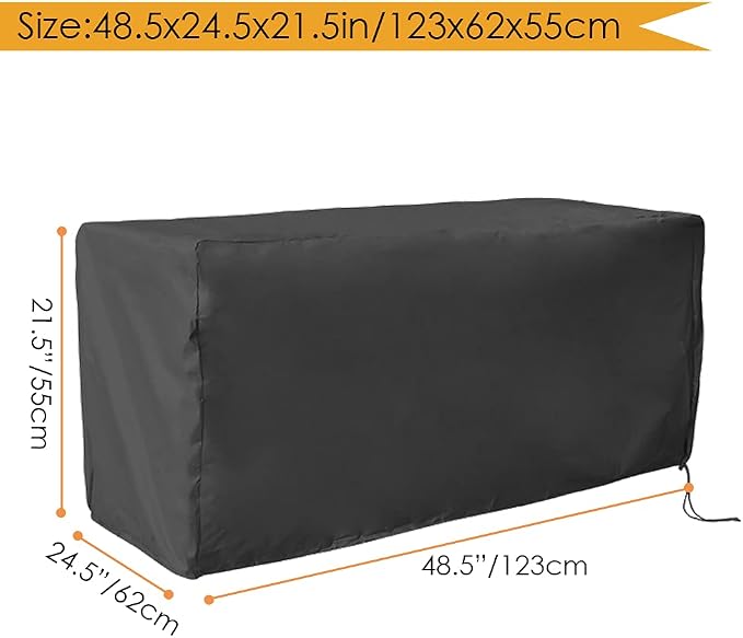 Deck Box Cover Waterproof Heavy Duty Patio Ottoman Cover All Weather Protection Outdoor Large Deck Cover Rectangular for Keter Suncast Lifetime