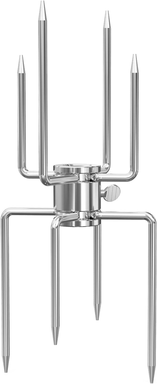 onlyfire Double Sided 4 Pronged Rotisserie Fork for Most Grills, Fits 5/16" Square Rotisserie Spit Rods, 1 PCS