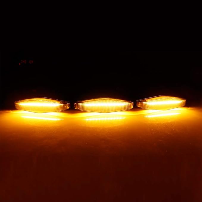 3pcs Smoked Lens Amber LED Grille Lights Compatible with 2014-2019 Toyota 4Runner TRD Pro Grille SR5 TRD Off-Road Limited TRO Pro