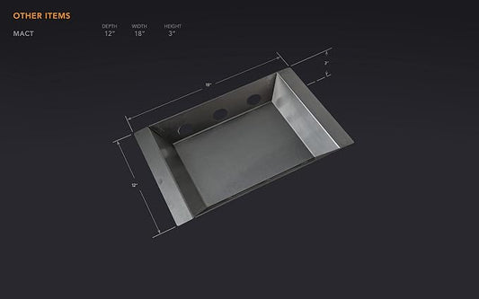 Mont Alpi Stainless Steel Lightweight Charcoal Tray Smoker Basket Holder Pan - Zone Cooking for any MAi805 / MAI400 / MA-957 / MABI805 / MABI400 / Artwood Outdoor Kitchen Island BBQ Gas Grill - MACT