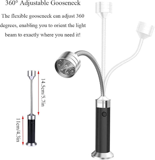 BBQ Grill Light, 2 Pack Magnetic 360 Degree Adjustable BBQ Lights Grilling Accessories with Storage Box for Outdoor Camping Picnic Workshop Garage Lighting