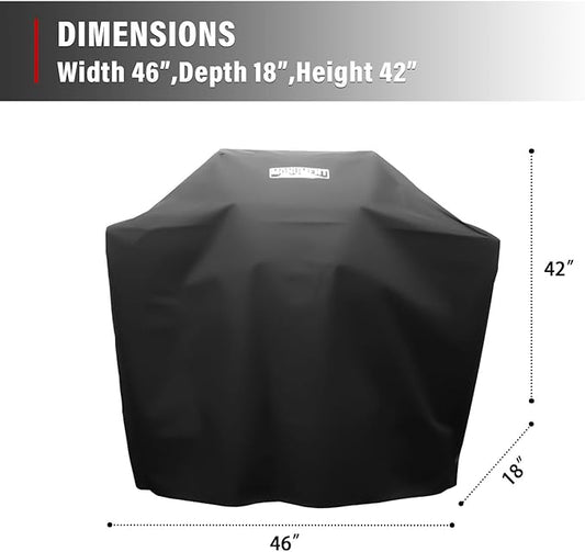 Monument Grills 98472 2-Burner Patio Grill Cover for Grill Model 14633, 14633B, Mesa200S, Mesa220, Mesa200B, Mesa200R, Mesa200G (Shelves Folded)