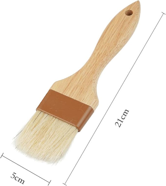 Septe 2Pcs Pastry Brushes for Baking Food Brush Basting Brush with Wooden Handle Cooking Brush for Oil and Sauce (2 Inch)