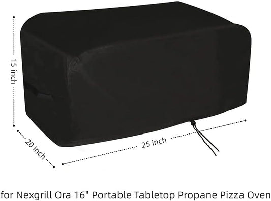 Pizza Oven Cover for Nexgrill Ora 16" Portable Tabletop Propane Pizza Oven | 25x20x15,Waterproof Dustproof Heavy Duty Oxford Fabric,for Ora 16" Portable Gas Pizza Cooker with Foldable Legs
