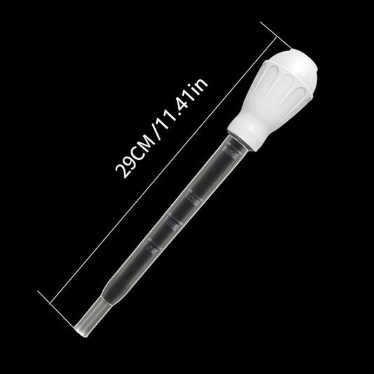 Turkey Baster for Cooking, 30ml 1 oz Turkey Oil Suction Tube with Scale, Clear Barbecue Turkey Baster Large Meat and Poultry Basters, Portable Safe Tools for Kitchen BBQ Daily Cooking, White