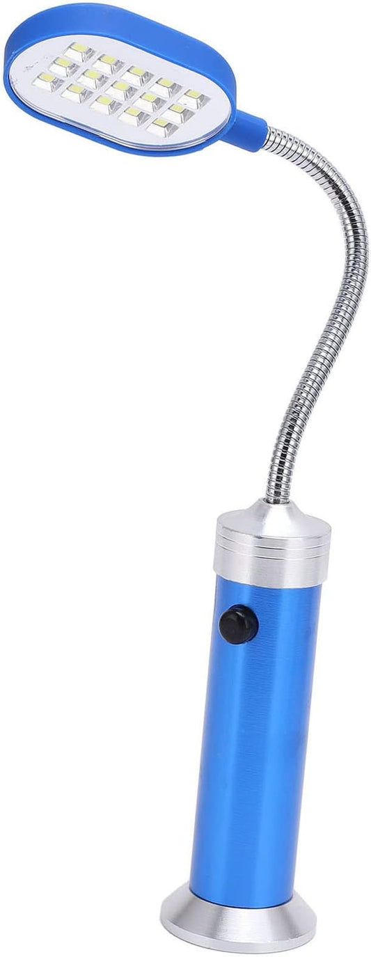Magnetic Gooseneck Lamp, 360 Adjustable High Brightness LED Work Light with Weather Base for Fishing BBQ Camping (Blue)