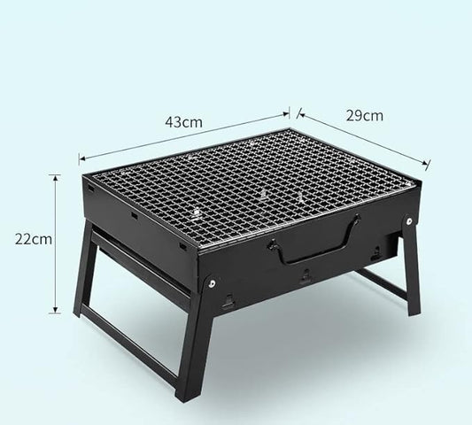 IRYZE Portable Charcoal Grill Barbecue Grill Rack Outdoor BBQ Grill Household Charcoal 3-5 People BBQ Utensils BBQ Grill for Outdoor, Black