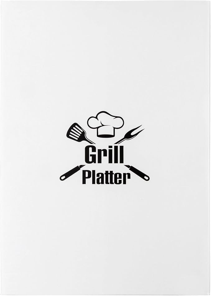 R HORSE Melamine Grill Platter Gift, BBQ White Oval Serving Tray Plate | Christmas, New Year, Birthday Gift for Dad Grandpa Men, Ideal for Appetizer, Dessert, Salad, Outdoor Indoor Cooking Party