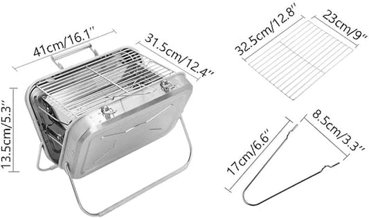 Barbecue Charcoal Grill Portable Charcoal Grill BBQ Grill Folding Small Barbecue Grill for Outdoor Grilling Camping Picnics BBQ Stove Charcoal BBQ Grill