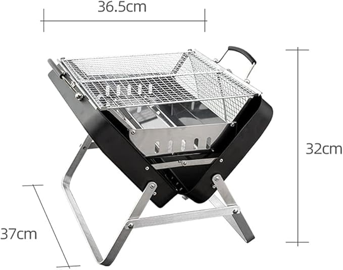 Portable barbecue grill Household outdoor barbecue grill Outdoor charcoal stainless steel barbecue utensils Foldable barbecue stove Suitable for 3-8 people