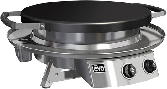 Evo Professional Series Tabletop Gas Grill (10-0021-LP), Seasoned Steel Cooktop, Propane