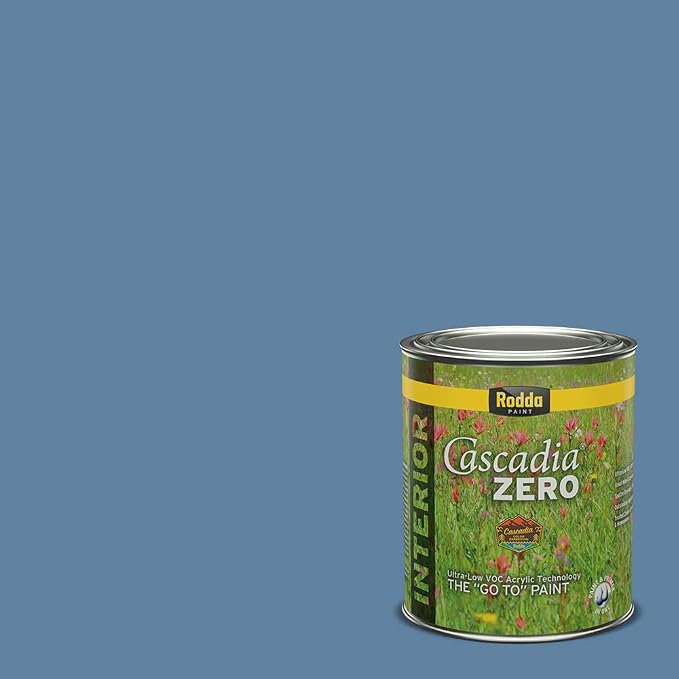 Rodda Paint CASCADIA ZERO Interior Satin Paint & Primer in One, Quart, Honky Tonk Blue
