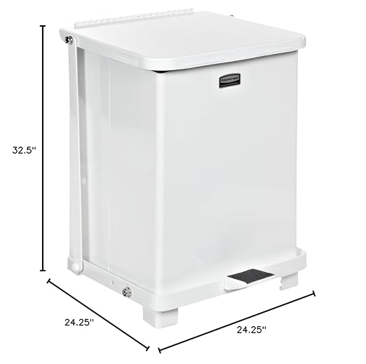 Rubbermaid Commercial Products Defenders Biohazard Steel Trash Can, Step-On, 25 GAL, White, Hospital/Doctor's Office/Healthcare Facilities