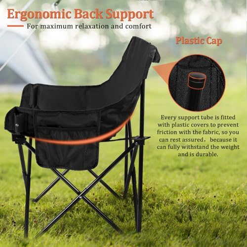 Joyfair Portable Charcoal Grill with Camping Beach Chair for Adult, Small Tabletop Barbecue Grill for Outdoor Camping Backyard Party BBQ Cooking, Extra Thick Steel & Heavy Duty