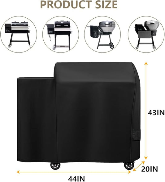 Grill Cover Replacrment Recteq RT-410/340 RT-B380 and Rec Tec RT-B380X Bullseye Deluxe Wood Pellet Grill, Full Length Heavy-Duty Premium Cover, Waterproof Moisture Proof Breathable