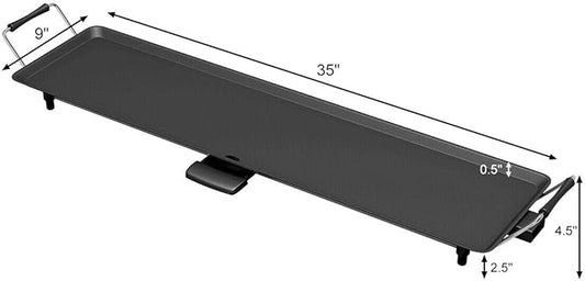 DORTALA 35'' Electric Griddle Teppanyaki Grill, Nonstick Extra Large Cooking Plate for Pancake Barbecue, Indoor Outdoor Table Top Grill with Adjustable Temperature & Drip Tray, 2000W