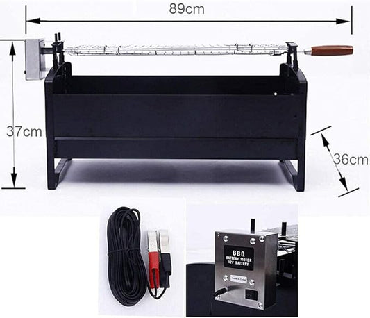 Portable Charcoal Grill for Camping BBQ, Outdoor Barbecue Grill with Folding Legs, Large Charcoal & Electric Multi-Function BBQ Grill Kits, Easy Carry Smoked Grill for Party,A-1