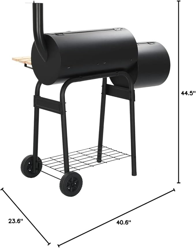 vidaXL Charcoal Barbecue, Charcoal Grill for Outdoor Camping Picnic Patio, Barbecue Grill for Home Party, Smoker for Deck Backyard Cooking, Smoker
