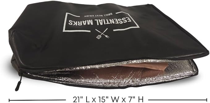 BBQ Blanket for Resting Meat – 21" Heavy-Duty, Leakproof Multi-Layer Insulated for Resting Smoked Meats – with Wide Mouth for Brisket, Turkey & Steak, BBQ Gift