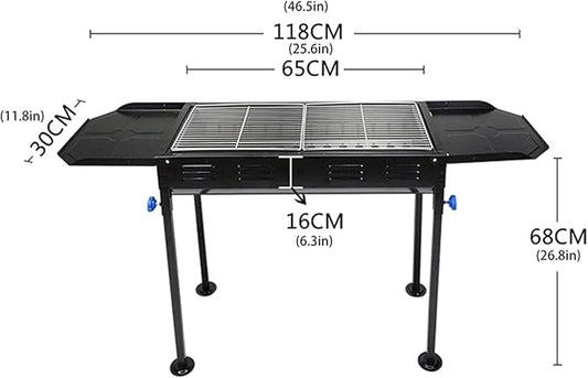 YYDS Charcoal Grill Folded Charcoal BBQ Grill Set,Stainless Steel Large BBQ Charcoal Grill Smoker Barbecue for Outdoor Cooking Hiking Picnics BBQ Grill
