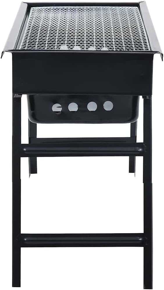 vidaXL Portable Camping BBQ Grill Charcoal Grill Folding Table Outdoor Garden Patio Travel Hiking Trip Gathering Barbecue Party Steel