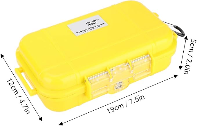 Tiiyee Waterproof Storage Case Dry Box Shockproof Airtight Fishing Outdoor | Airtight Protective Hard Shell Case Wet Dry Box for Survival Storage Fishing & Outdoor Gear, 6.29 * 3.54 * 1.57in