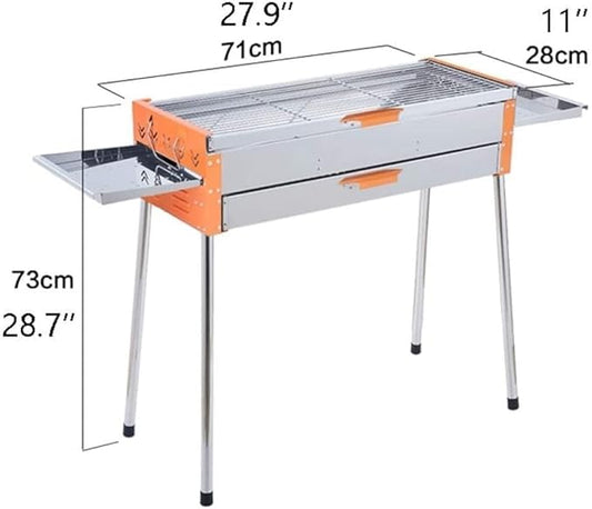 Foldable and Portable Portable Barbecue Grill Stainless Steel Charcoal Folding Tabletop Outdoor Heat Resistant