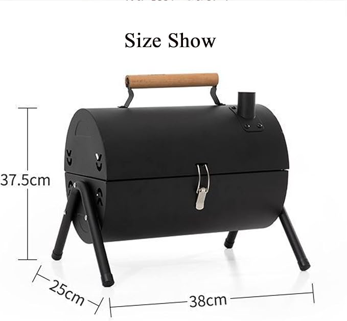 Small Folding Charcoal Grill, Portable Grill 38 * 38 * 25 cm, Table Grill Camping Grill, Suitable for Outdoor Cooking, Camping and Picnic Garden Trips for 2-4 People